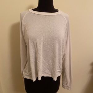 Cute White Cropped Long Sleeve